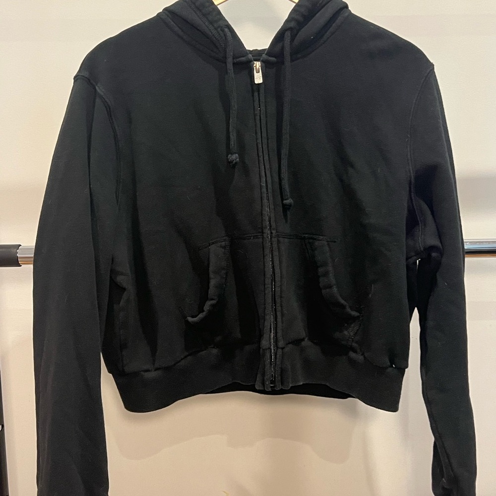 Hollister Black Cropped Zip-Up Jacket